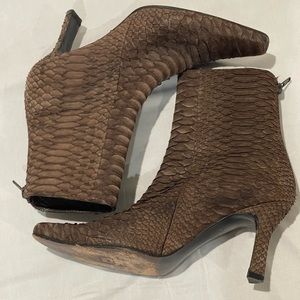 Stuart Weitzman Brown Snake Booties Size 7